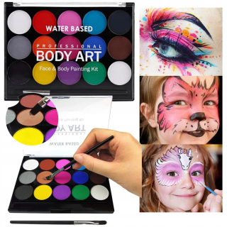 FARBY NA MAĽOVANIE NA TVÁR BODY PAINT sada 15col